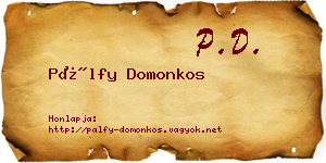 Pálfy Domonkos névjegykártya